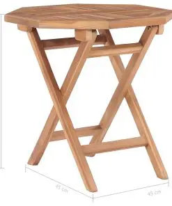 vidaXL Folding Garden Table 45x45x45 cm Solid Teak Wood