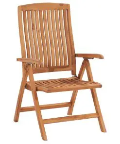 vidaXL Reclining Garden Chairs 2 pcs Solid Teak Wood
