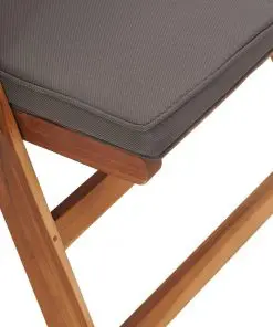 vidaXL Reclining Garden Chairs with Cushions 2 pcs Solid Teak Wood Grey