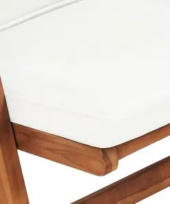 vidaXL Reclining Garden Chairs with Cushions 2 pcs Solid Teak Wood Cream