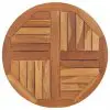 vidaXL Table Top Solid Teak Wood Round 2.5 cm 70 cm