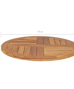 vidaXL Table Top Solid Teak Wood Round 2.5 cm 70 cm