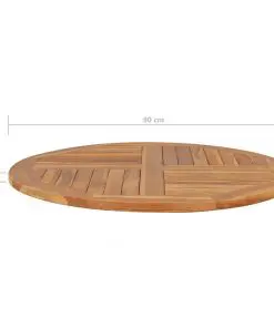 vidaXL Table Top Solid Teak Wood Round 2.5 cm 90 cm