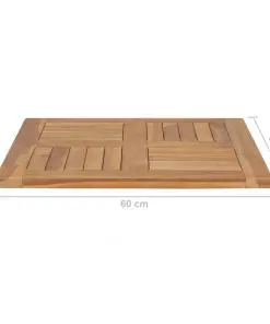 vidaXL Table Top Solid Teak Wood 60x60x2.5 cm