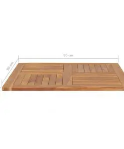 vidaXL Table Top Solid Teak Wood Square 90x90x2.5 cm