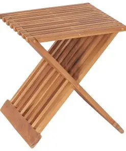 vidaXL Folding Stool 40x32x45 cm Solid Teak Wood