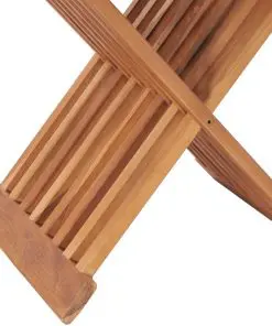vidaXL Folding Stool 40x32x45 cm Solid Teak Wood
