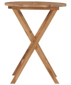 vidaXL Folding Garden Table 60 cm Solid Teak Wood
