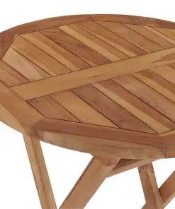 vidaXL Folding Garden Table 60 cm Solid Teak Wood