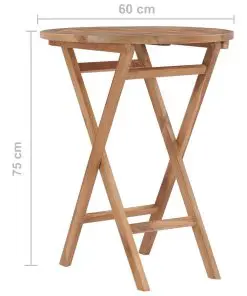vidaXL Folding Garden Table 60 cm Solid Teak Wood