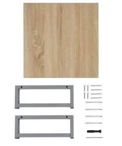 vidaXL Two Piece Bathroom Furniture Set Ceramic Oak