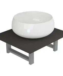 vidaXL Two Piece Bathroom Furniture Set Ceramic Grey