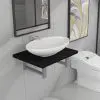 vidaXL Two Piece Bathroom Furniture Set Ceramic Black