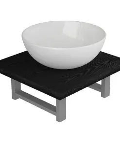 vidaXL Two Piece Bathroom Furniture Set Ceramic Black