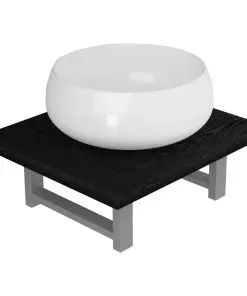 vidaXL Two Piece Bathroom Furniture Set Ceramic Black