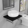 vidaXL Two Piece Bathroom Furniture Set Ceramic Black