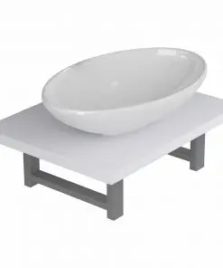 vidaXL Two Piece Bathroom Furniture Set Ceramic White