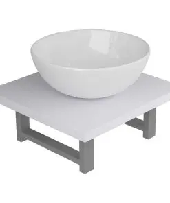 vidaXL Two Piece Bathroom Furniture Set Ceramic White