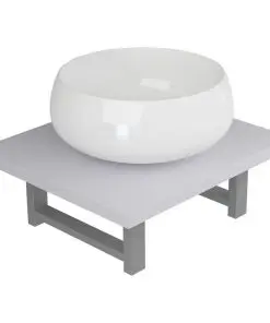 vidaXL Two Piece Bathroom Furniture Set Ceramic White