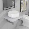 vidaXL Two Piece Bathroom Furniture Set Ceramic White vidaXL Two Piece Bathroom Furniture Set Ceramic White