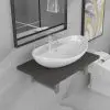 vidaXL Two Piece Bathroom Furniture Set Ceramic Grey