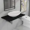 vidaXL Two Piece Bathroom Furniture Set Ceramic Black