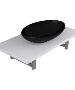 vidaXL Two Piece Bathroom Furniture Set Ceramic White