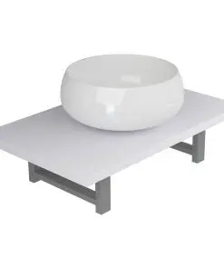 vidaXL Two Piece Bathroom Furniture Set Ceramic White