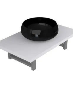 vidaXL Two Piece Bathroom Furniture Set Ceramic White