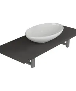 vidaXL Two Piece Bathroom Furniture Set Ceramic Grey