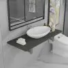vidaXL Two Piece Bathroom Furniture Set Ceramic Grey