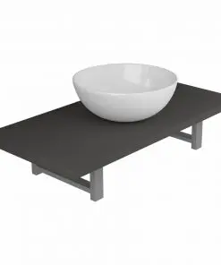 vidaXL Two Piece Bathroom Furniture Set Ceramic Grey