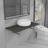 vidaXL Two Piece Bathroom Furniture Set Ceramic Grey