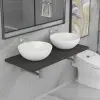 vidaXL Three Piece Bathroom Furniture Set Ceramic Grey