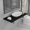 vidaXL Two Piece Bathroom Furniture Set Ceramic Black