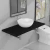 vidaXL Two Piece Bathroom Furniture Set Ceramic Black