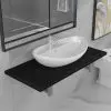 vidaXL Two Piece Bathroom Furniture Set Ceramic Black
