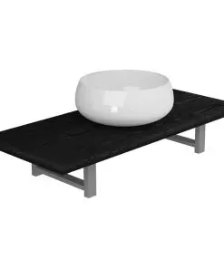 vidaXL Two Piece Bathroom Furniture Set Ceramic Black