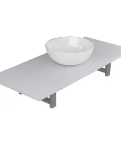 vidaXL Two Piece Bathroom Furniture Set Ceramic White