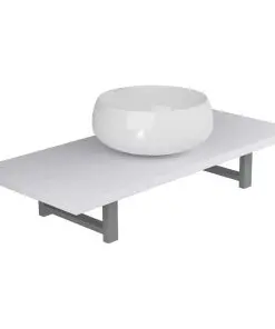 vidaXL Two Piece Bathroom Furniture Set Ceramic White