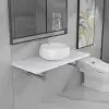 vidaXL Two Piece Bathroom Furniture Set Ceramic White