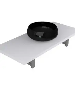 vidaXL Two Piece Bathroom Furniture Set Ceramic White