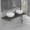vidaXL Three Piece Bathroom Furniture Set Ceramic Grey