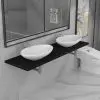 vidaXL Three Piece Bathroom Furniture Set Ceramic Black