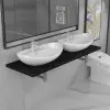 vidaXL Three Piece Bathroom Furniture Set Ceramic Black