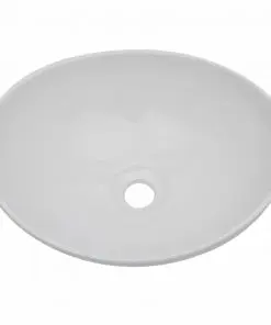 vidaXL Three Piece Bathroom Furniture Set Ceramic White