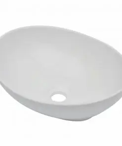 vidaXL Three Piece Bathroom Furniture Set Ceramic White