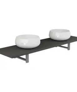 vidaXL Three Piece Bathroom Furniture Set Ceramic Grey