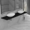 vidaXL Three Piece Bathroom Furniture Set Ceramic Black
