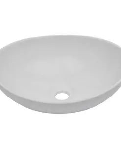 vidaXL Three Piece Bathroom Furniture Set Ceramic White